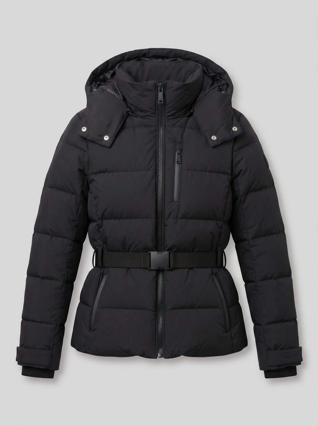Women's Puffer Jacket – Belted Hooded