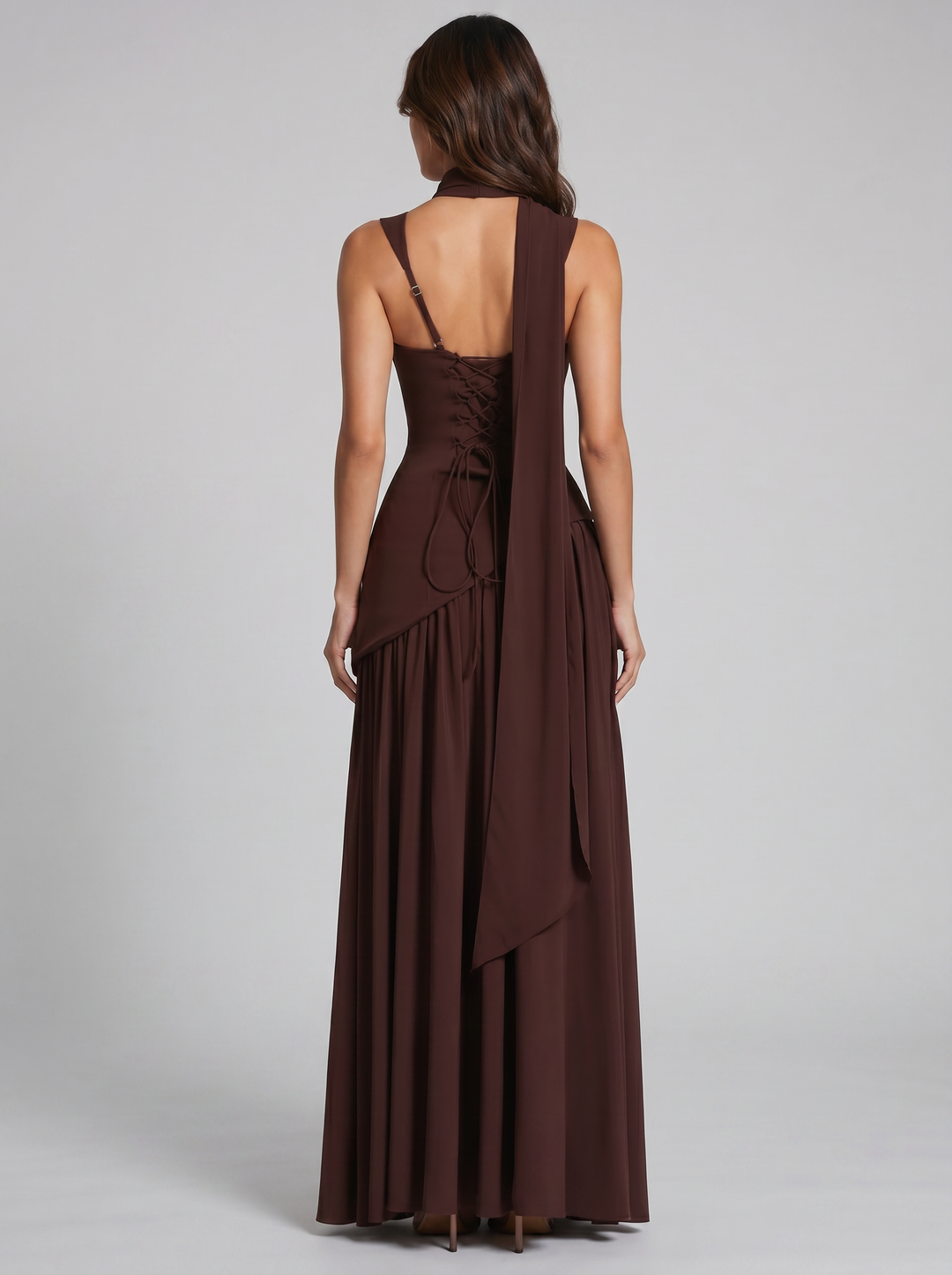 Women's Sculpted Corset Maxi Dress – Structured Floor-Length Gown
