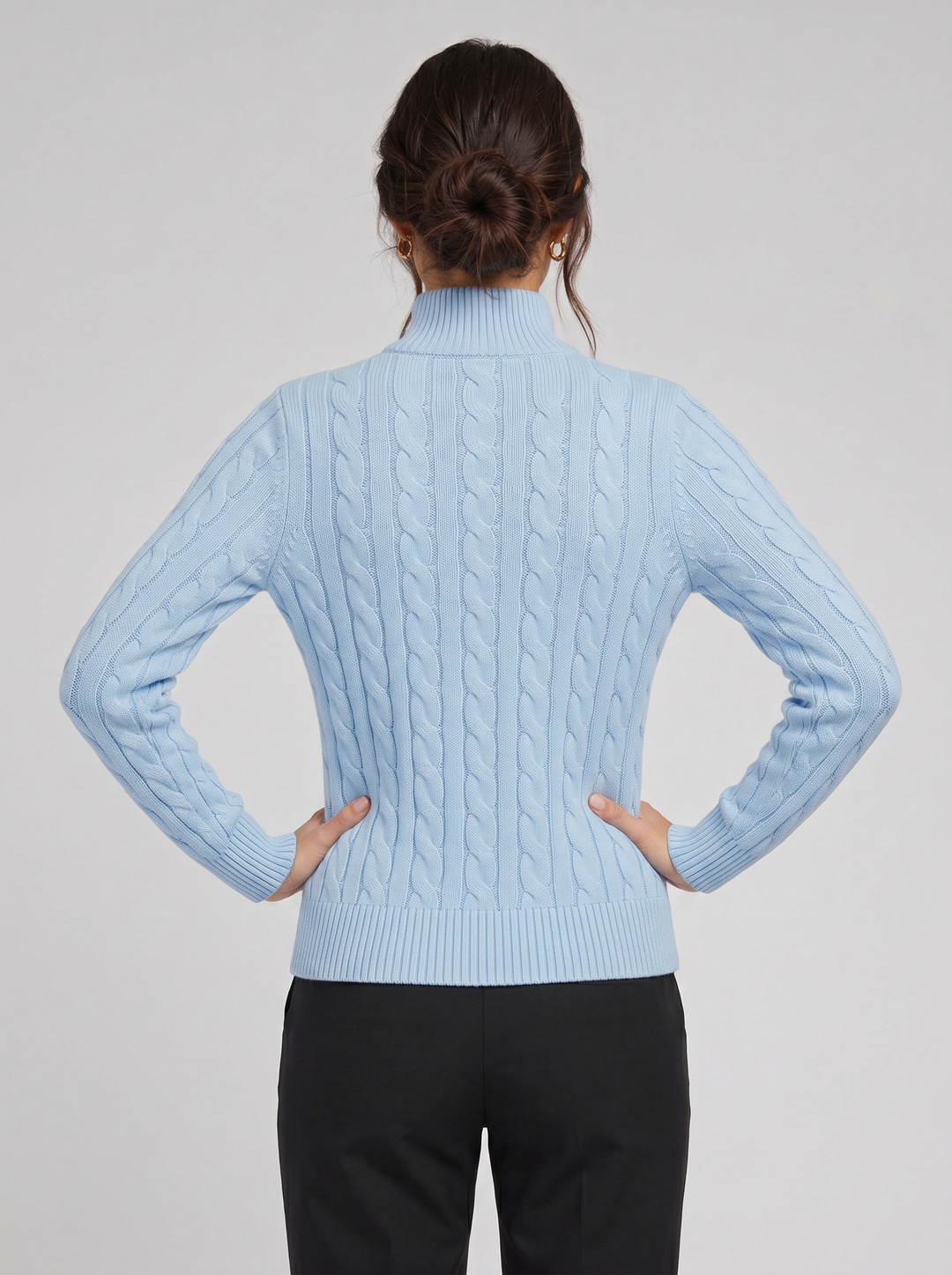 Women's Jumper – Cable Knit Half-Zip