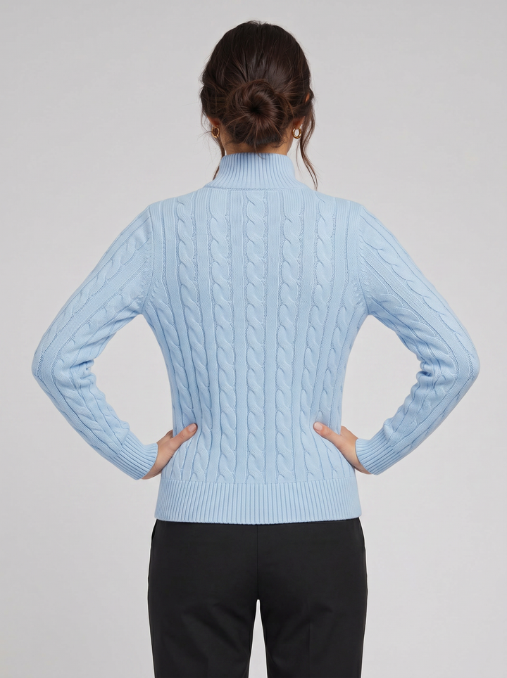 Women's Jumper – Cable Knit Half-Zip