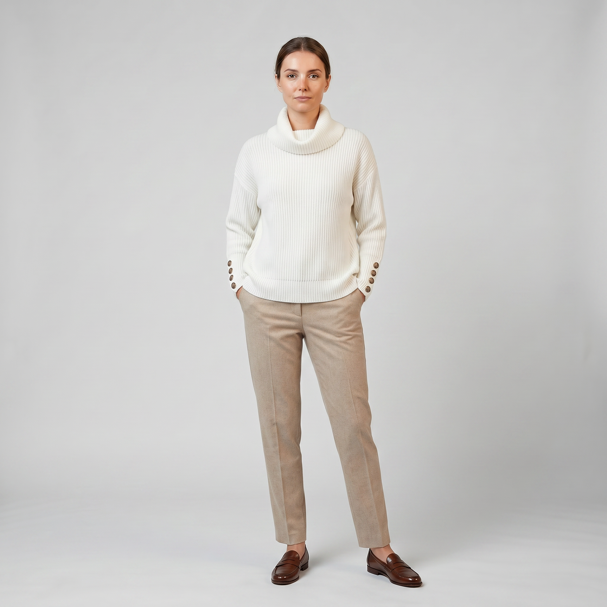 Women’s Cashmere-Blend Mock Neck Jumper | Celestiella