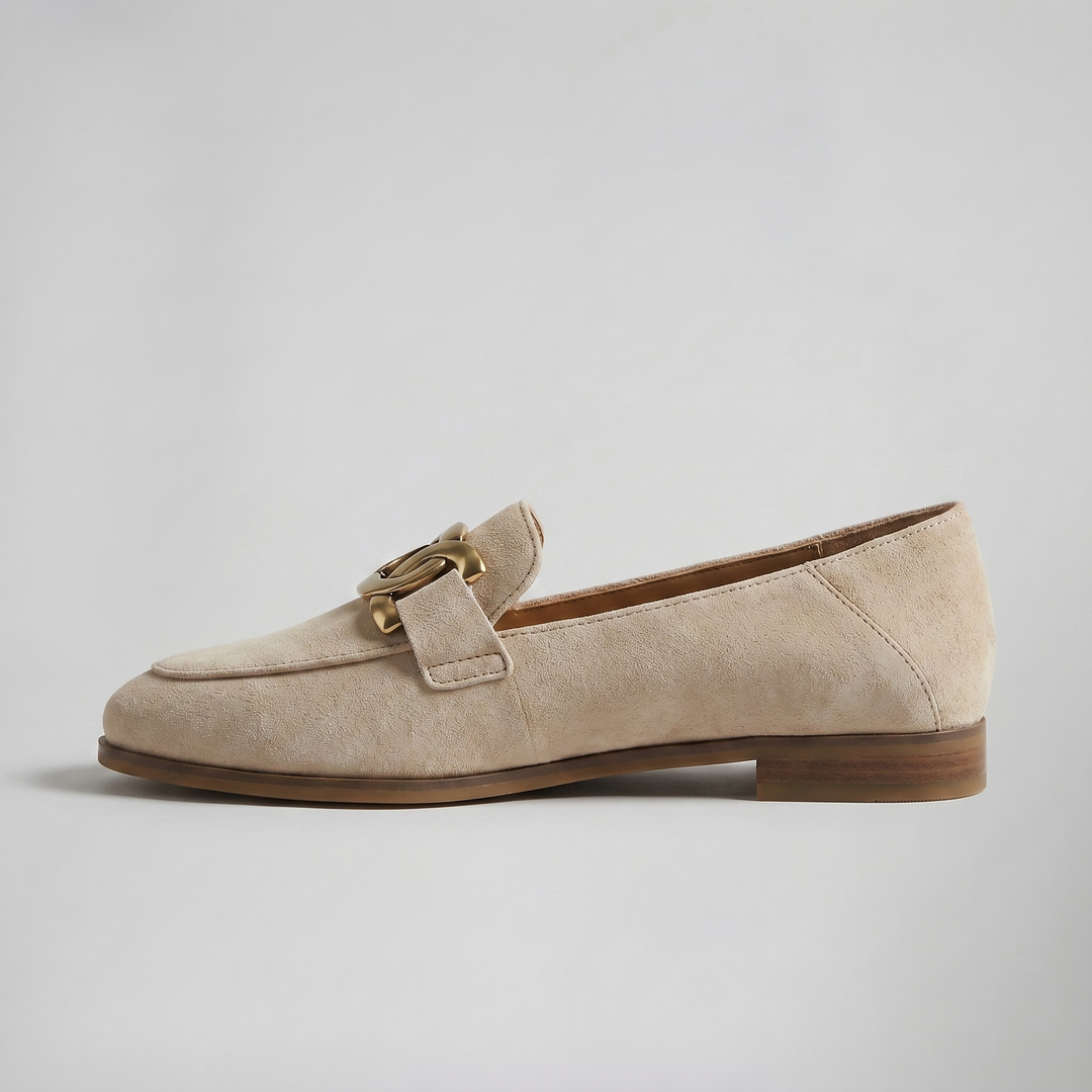 Women’s Chain-Detail Suede Loafers | Celestiella