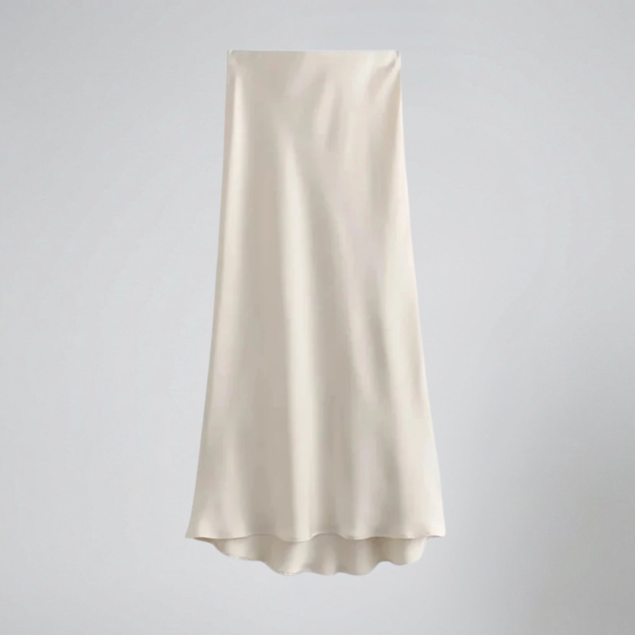 Women’s Champagne Satin Midi Skirt | Celestiella