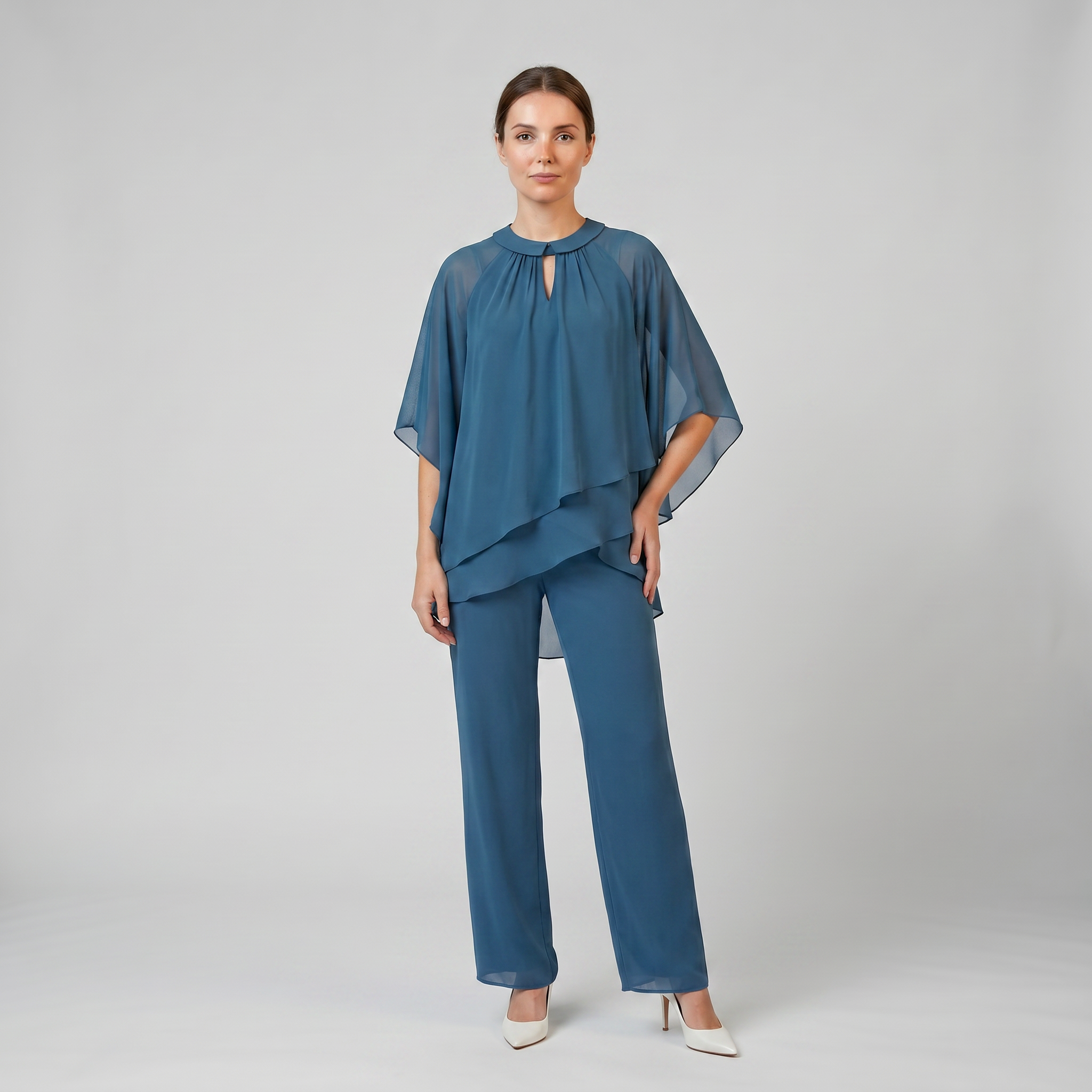 Women’s Chiffon Layered Two-Piece Suit | Celestiella