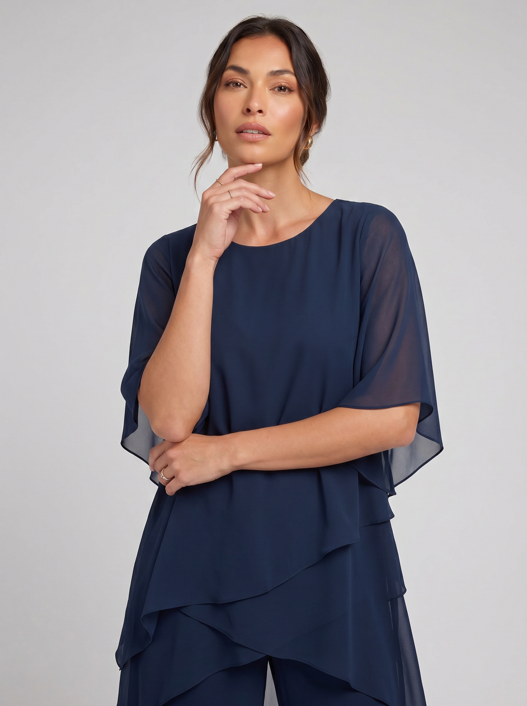Women's Chiffon Two-Piece Set – Flowing Wide-Leg Fit