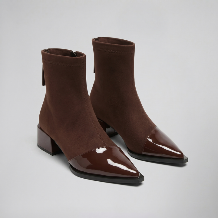 Women’s Contrast Pointed-Toe Sock Boots | Celestiella