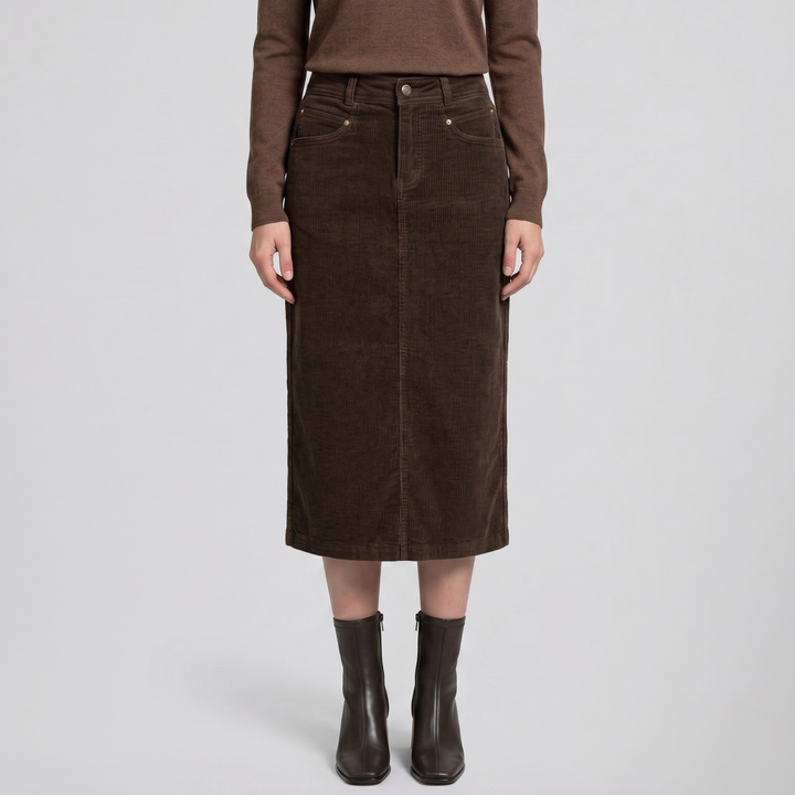 Women’s Corduroy Midi Skirt | Celestiella