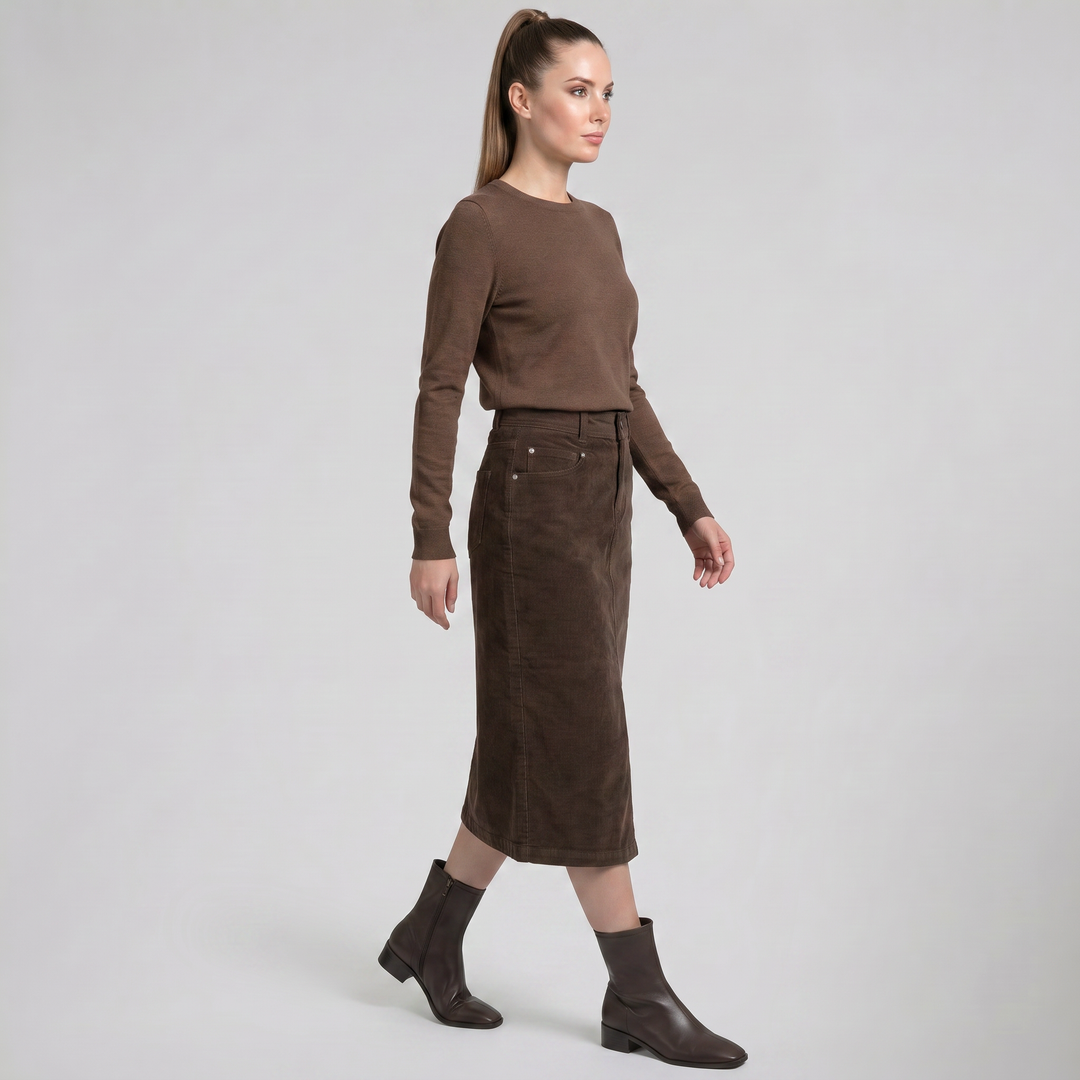 Women’s Corduroy Midi Skirt | Celestiella