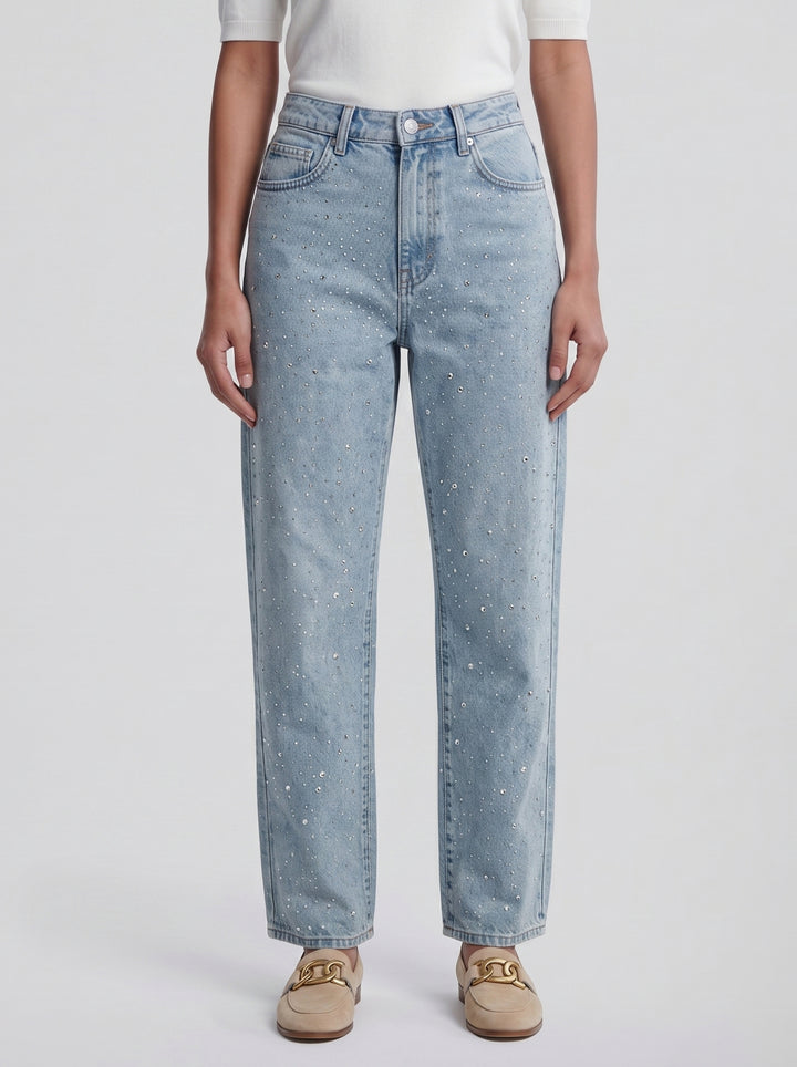 Women's Jeans – Rhinestone Straight-Leg | Celestiella