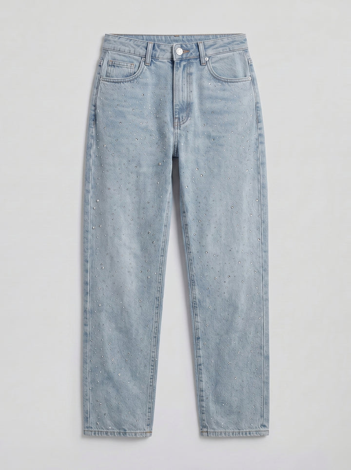 Women's Jeans – Rhinestone Straight-Leg | Celestiella
