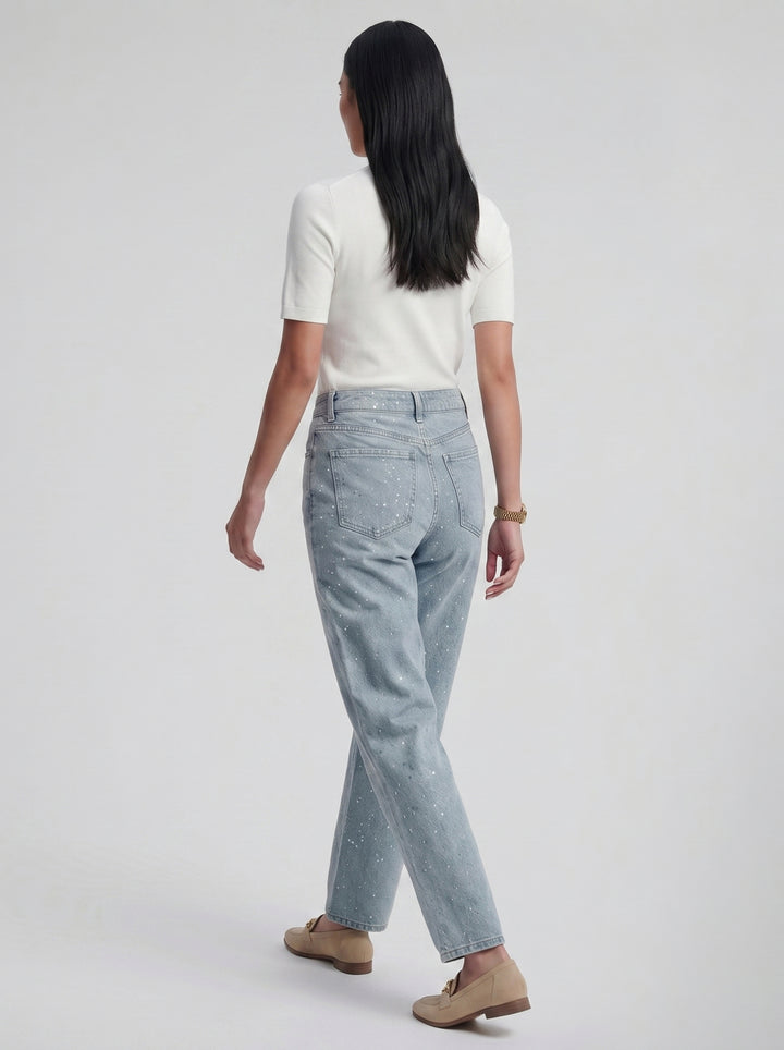 Women's Jeans – Rhinestone Straight-Leg | Celestiella