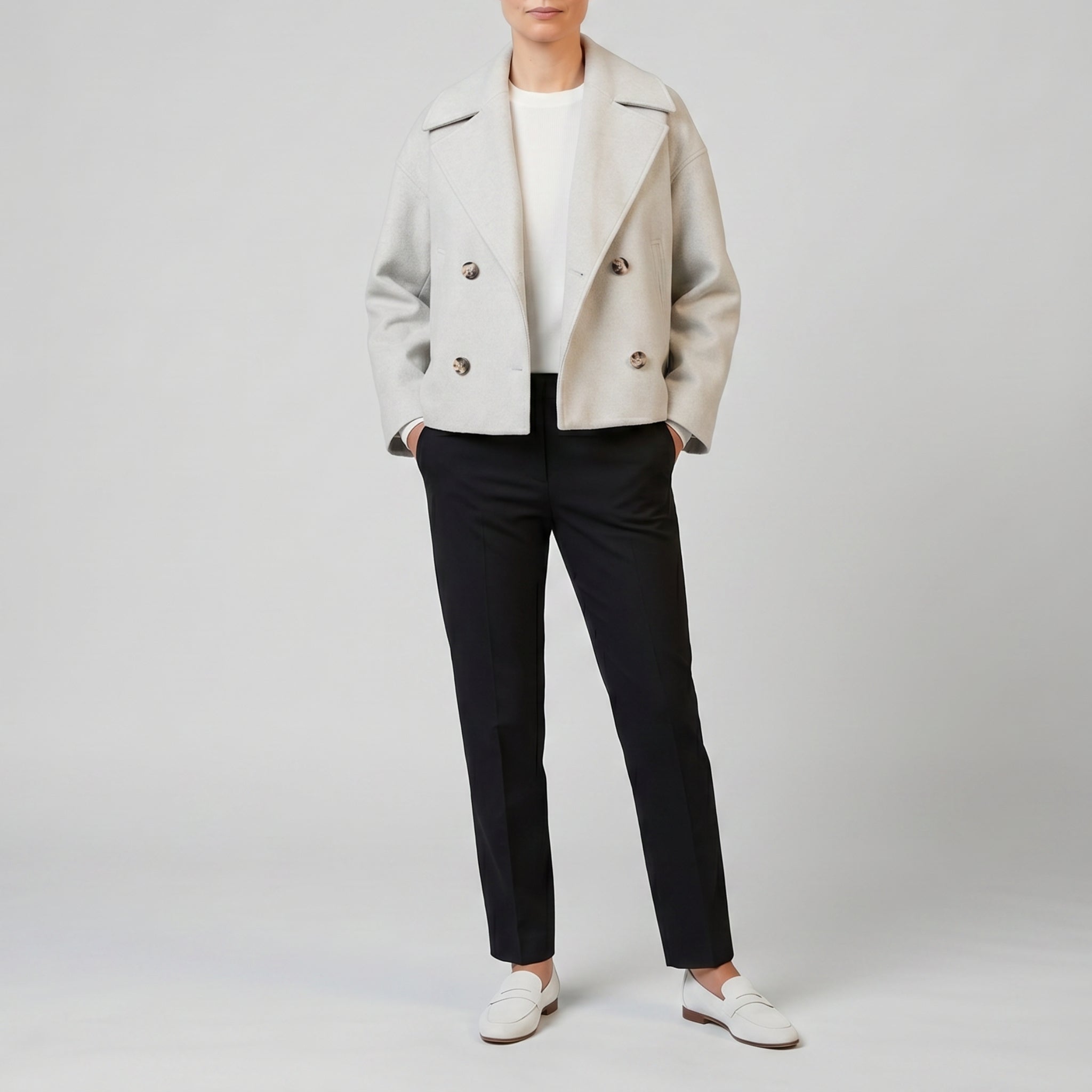 Women’s Double-Breasted Wool-Blend coat | Celestiella