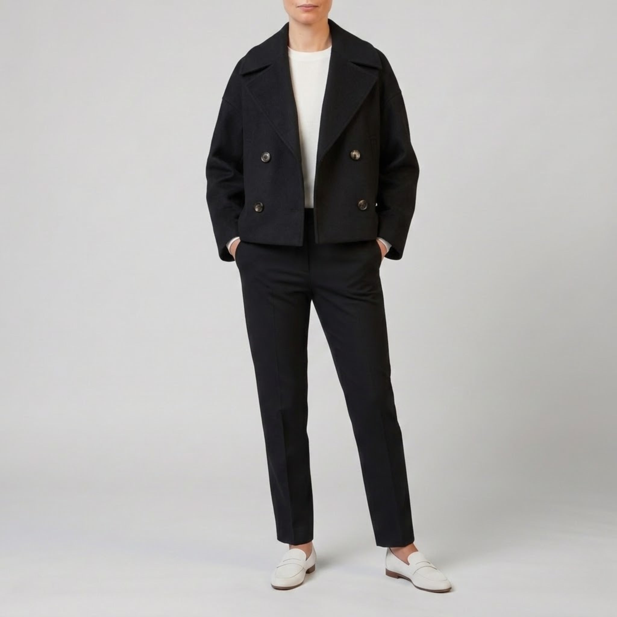 Women’s Double-Breasted Wool-Blend coat | Celestiella