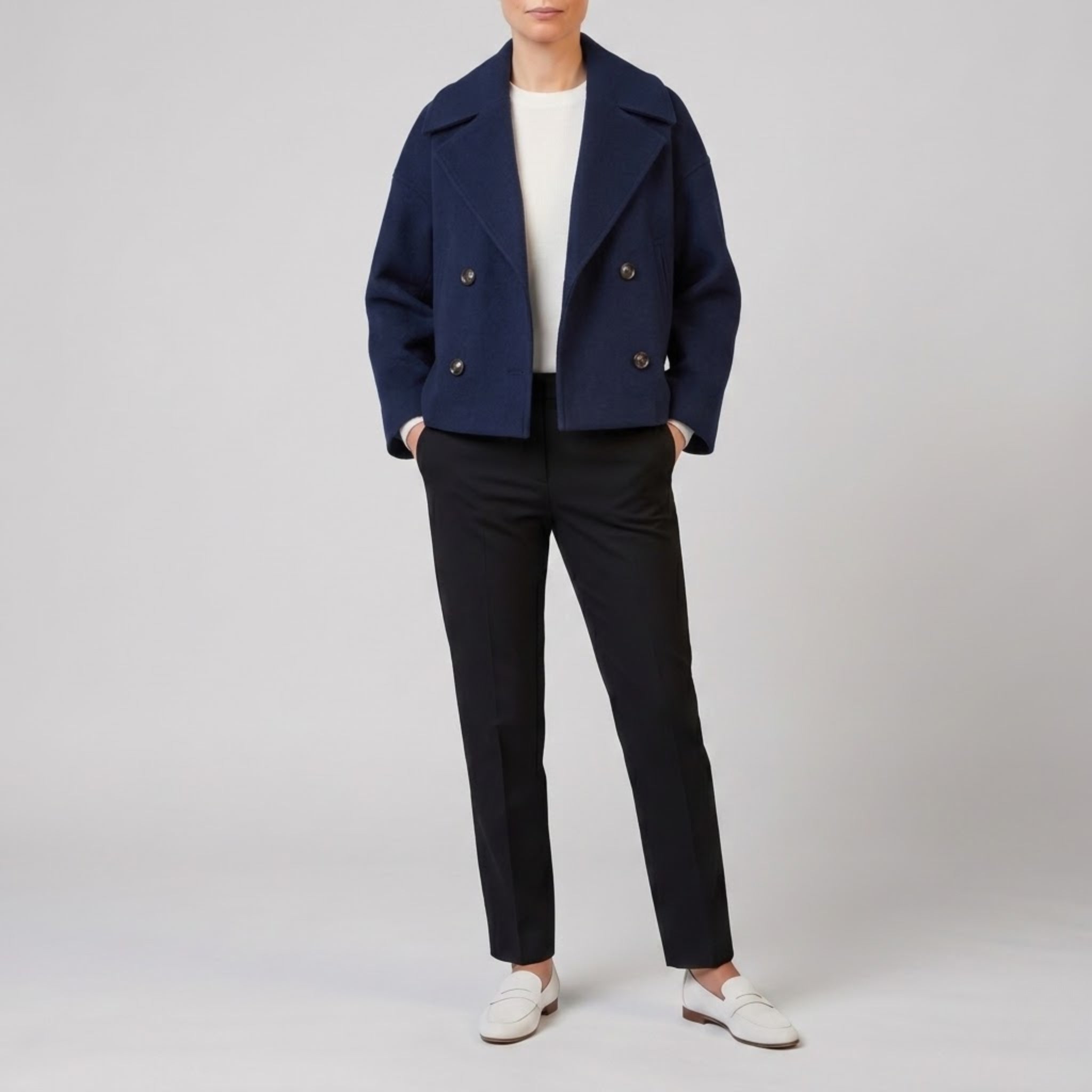 Women’s Double-Breasted Wool-Blend coat | Celestiella