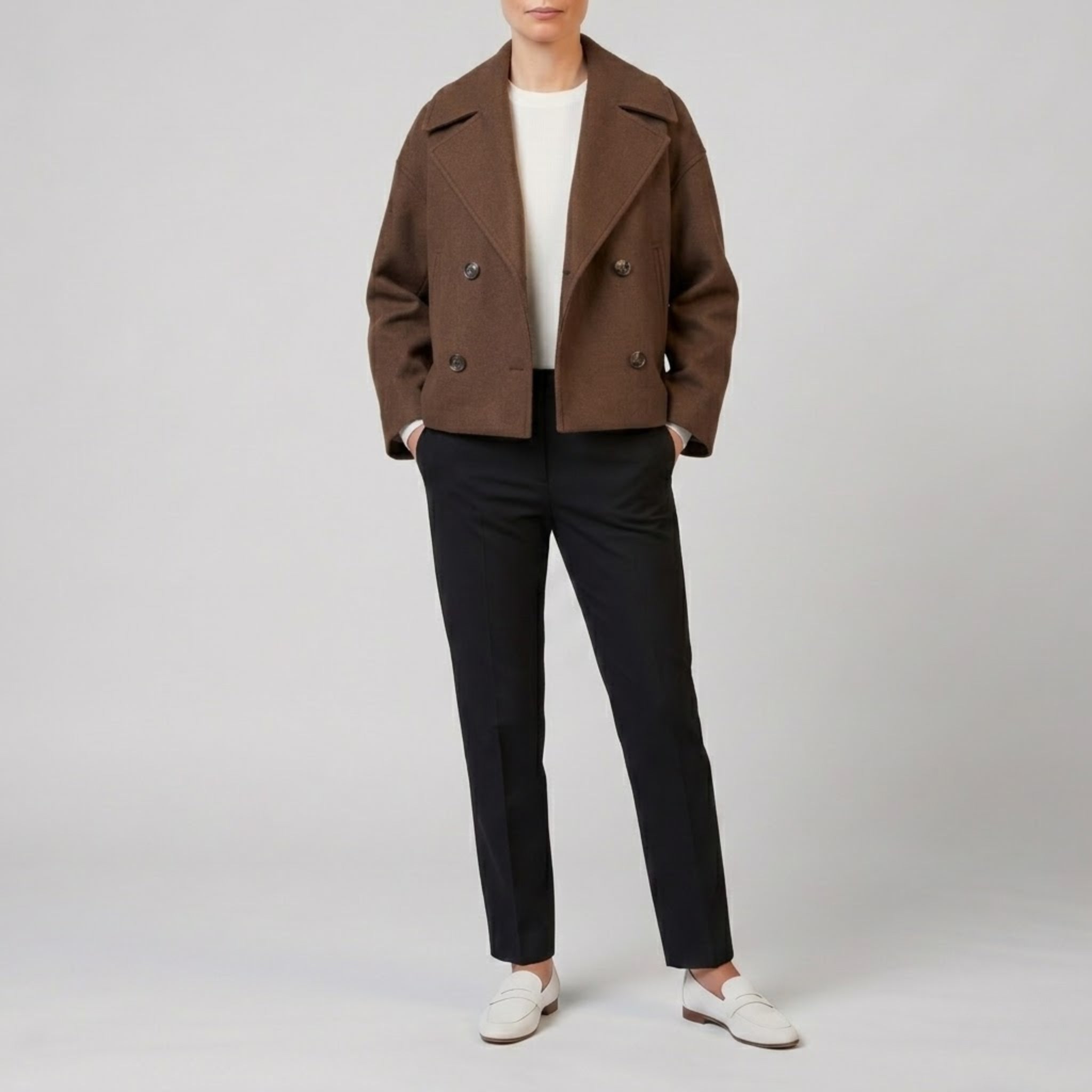 Women’s Double-Breasted Wool-Blend coat | Celestiella