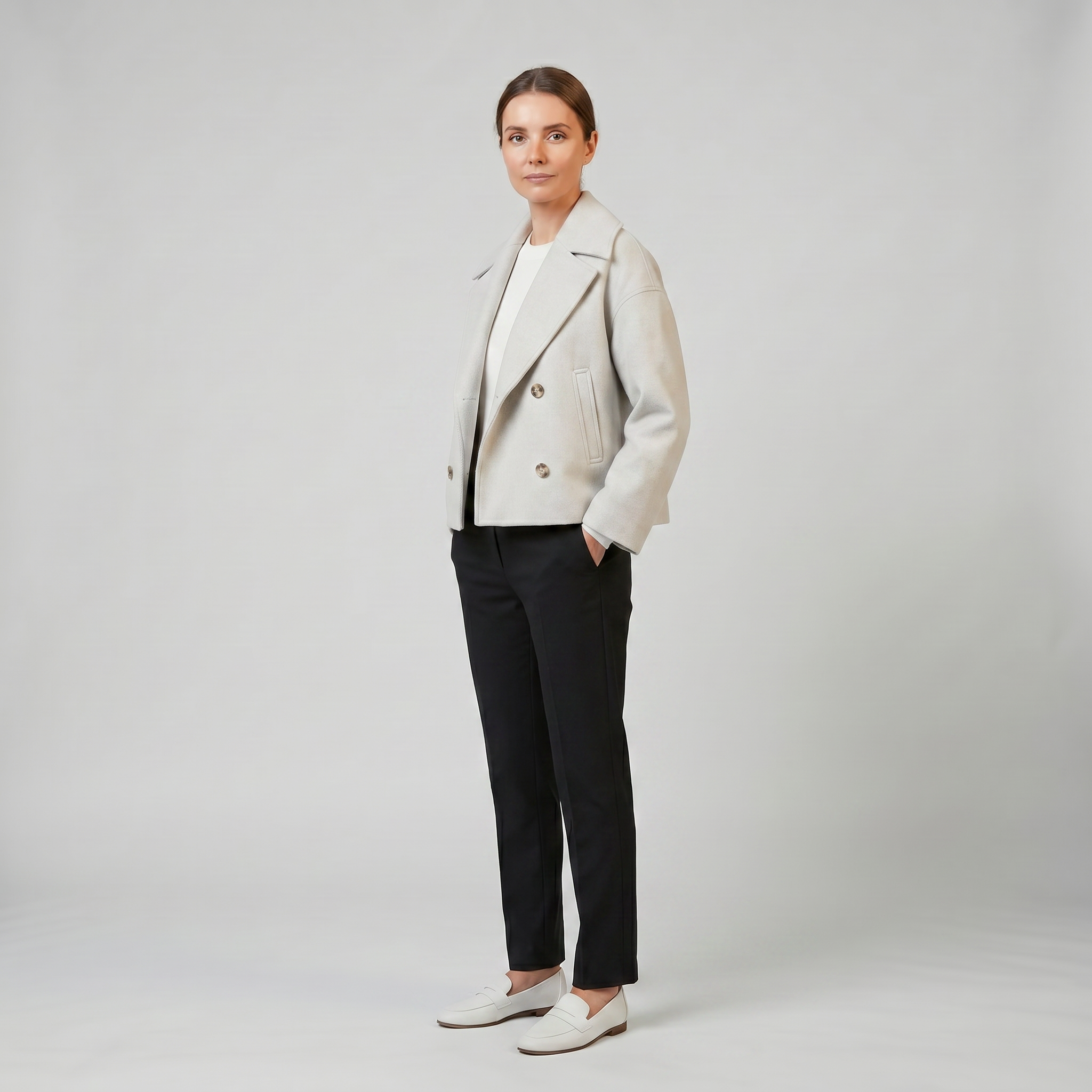 Celestiella - Women’s Double-Breasted Wool-Blend coat