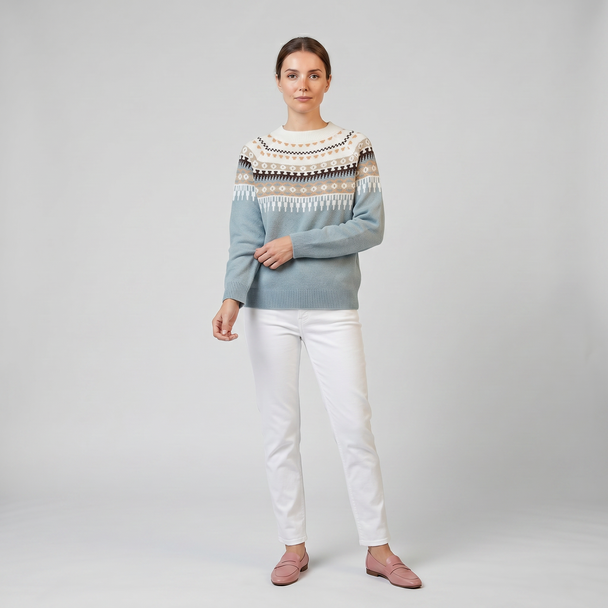 Women's Fair Isle Patterned Knit Sweater | Celestiella