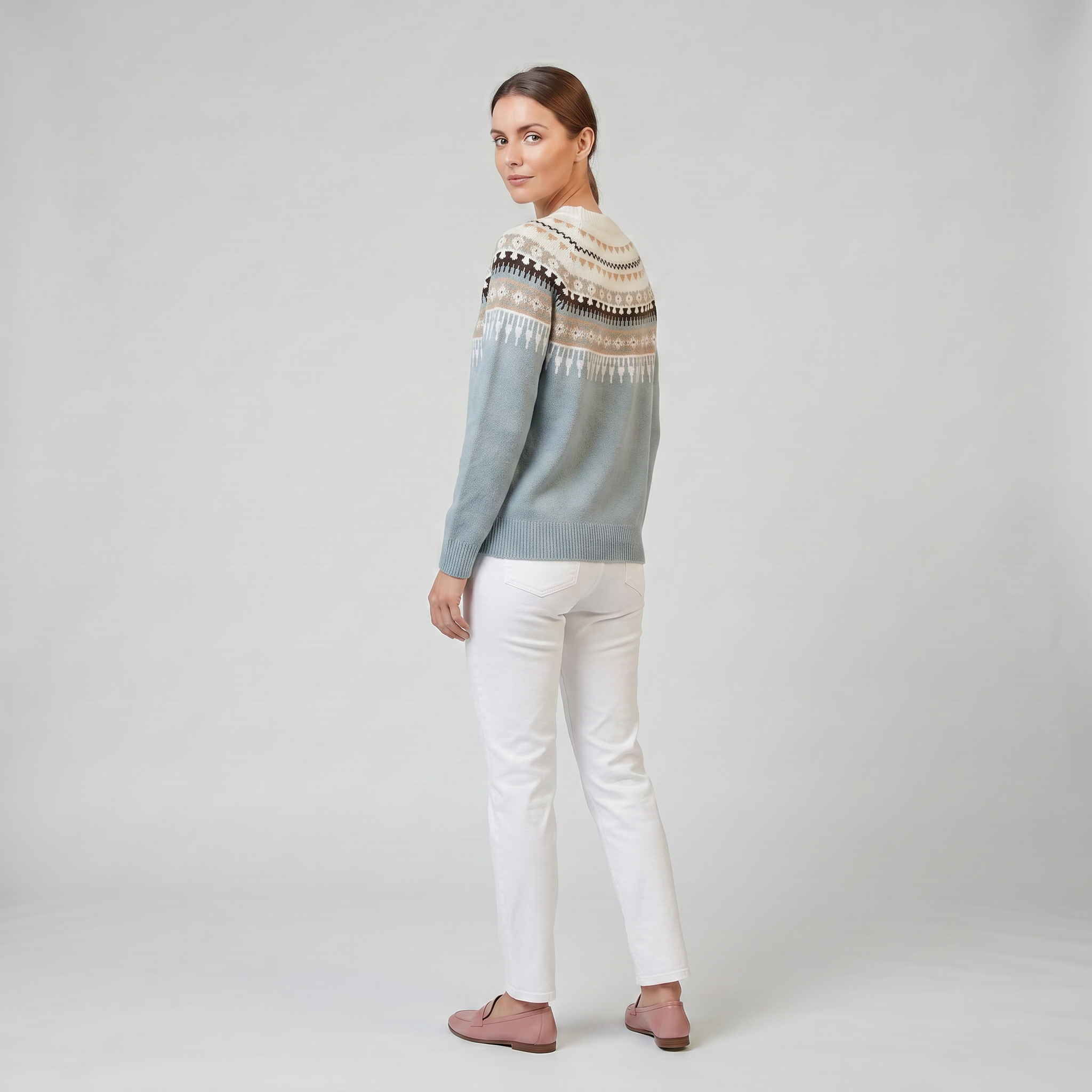 Women's Fair Isle Patterned Knit Sweater | Celestiella