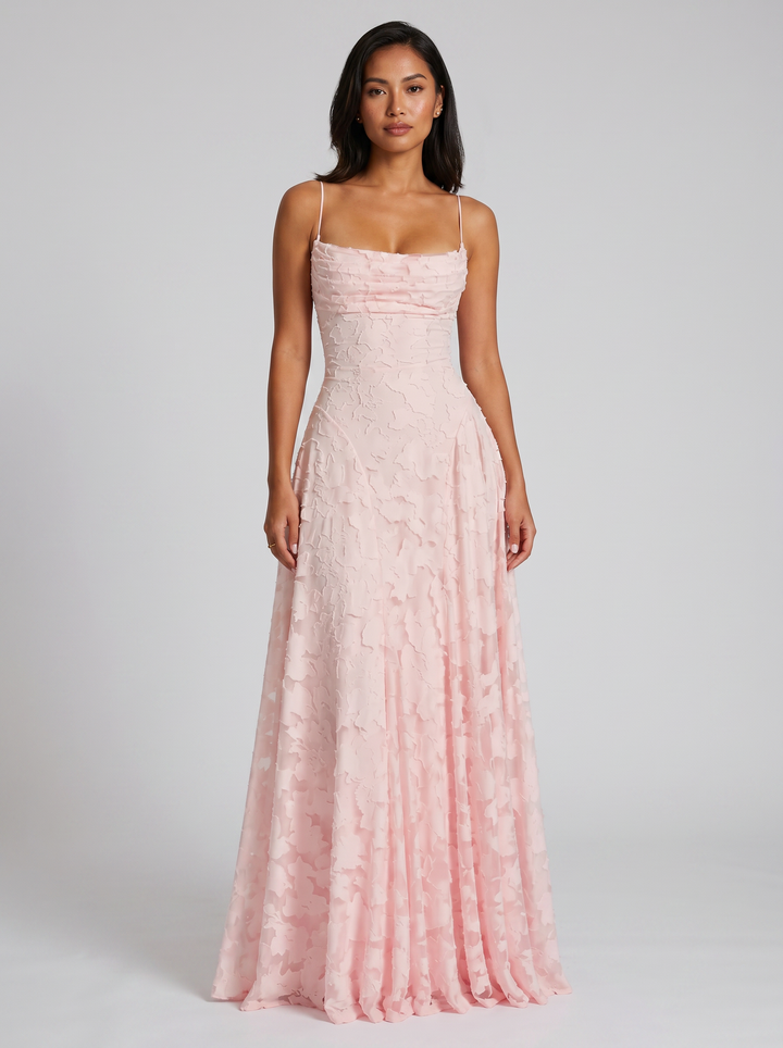 Women's Floral Maxi Dress – Sculpted Silhouette