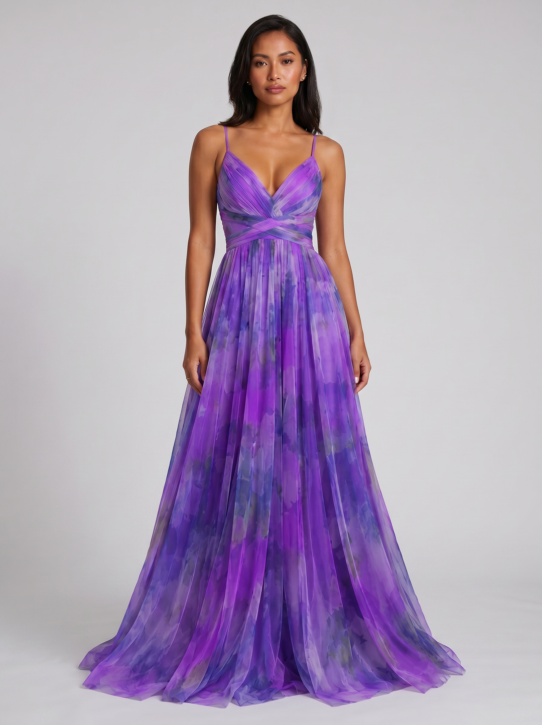 Women's Floral Pleated Maxi Dress – Flowing Silhouette