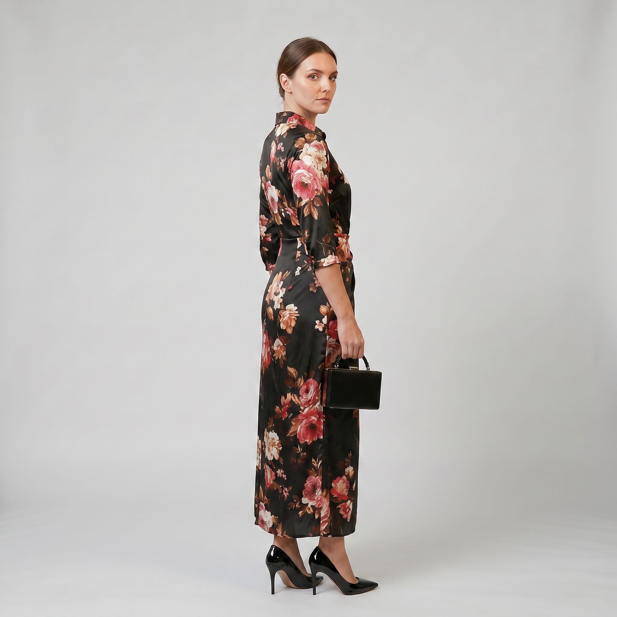 Women’s Floral Print Long-Sleeve Maxi Dress | Celestiella