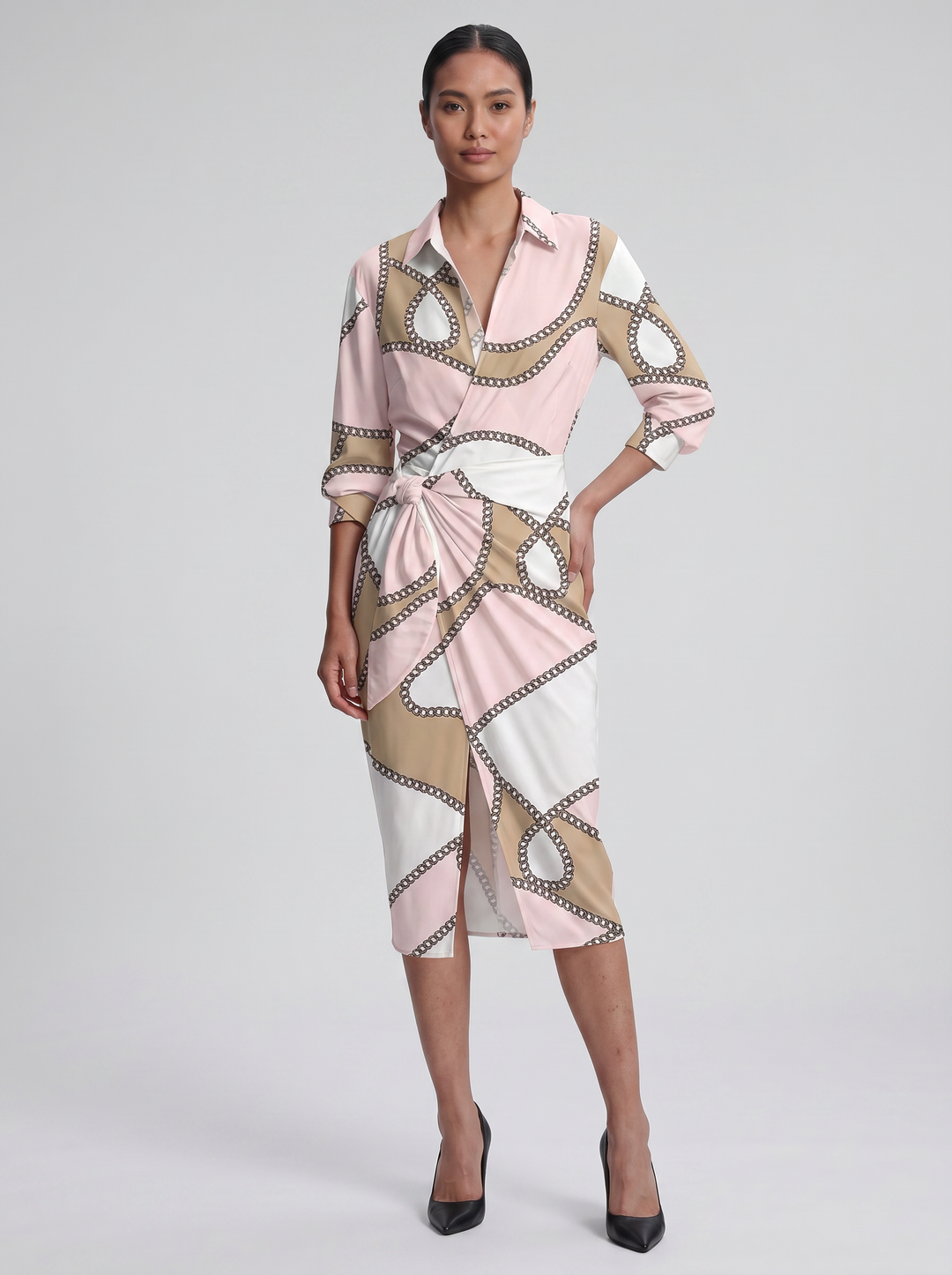 Women's Maxi Dress – Floral Print Long-Sleeve