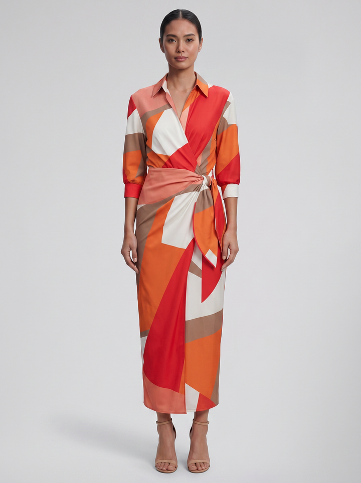 Women's Maxi Dress – Floral Print Long-Sleeve