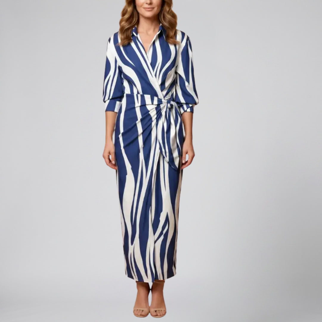 Women's Maxi Dress – Floral Print Long-Sleeve