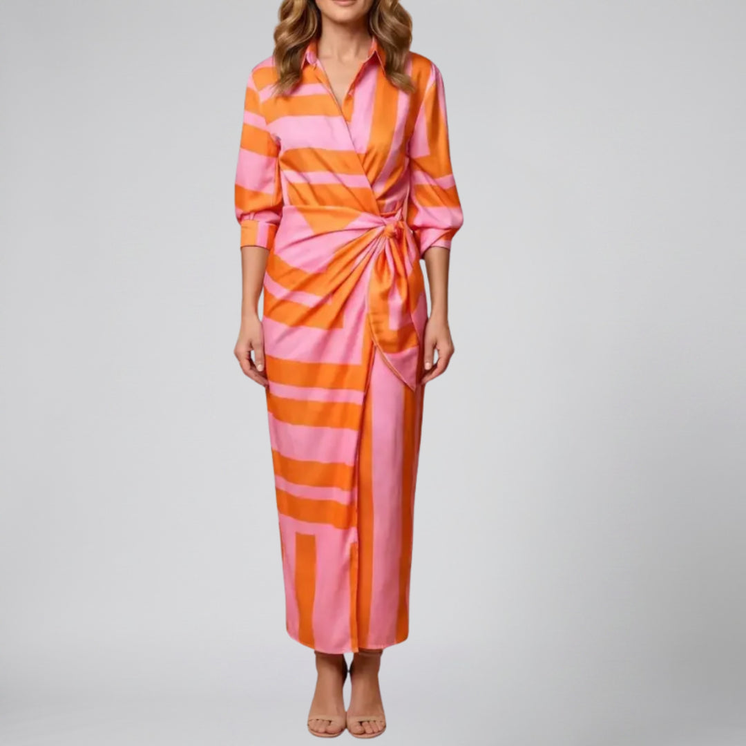Women's Maxi Dress – Floral Print Long-Sleeve