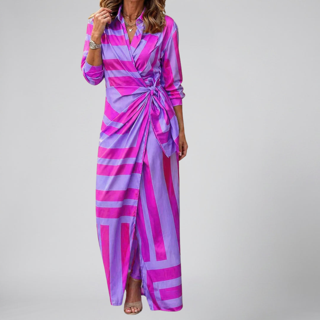 Women's Maxi Dress – Floral Print Long-Sleeve