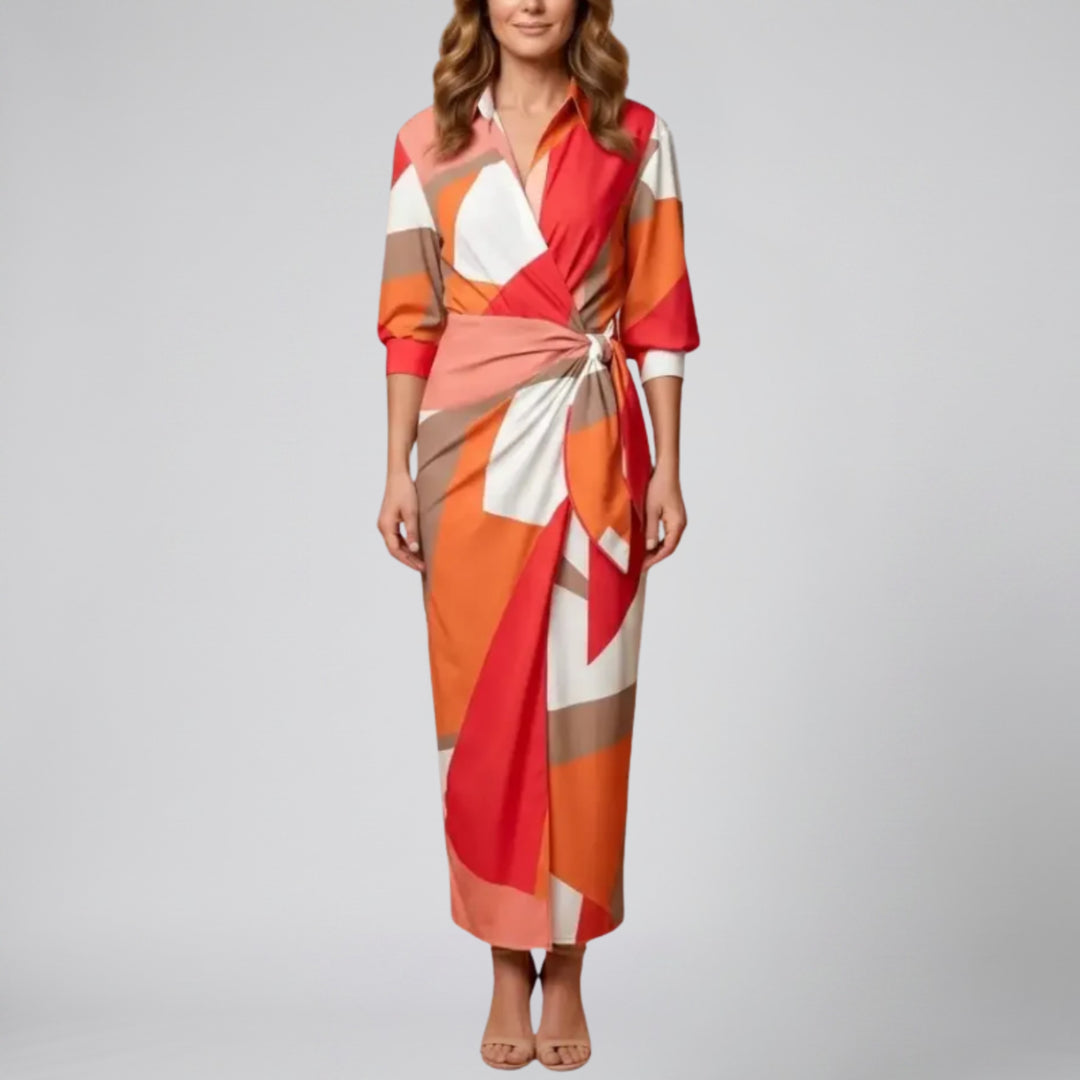 Women's Maxi Dress – Floral Print Long-Sleeve