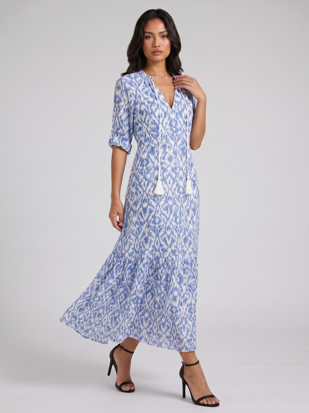 Women's Maxi Dress – Floral V-Neck Summer Style