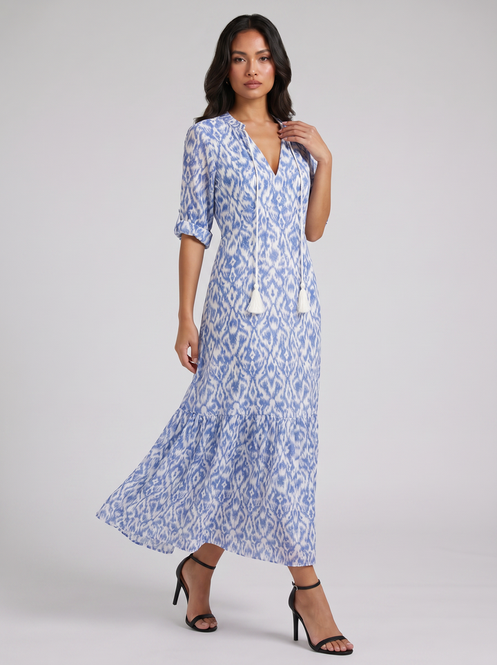 Women's Maxi Dress – Floral V-Neck Summer Style
