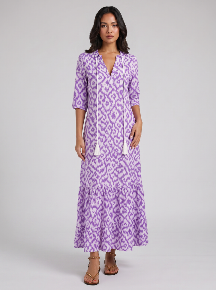 Women's Maxi Dress – Floral V-Neck Summer Style