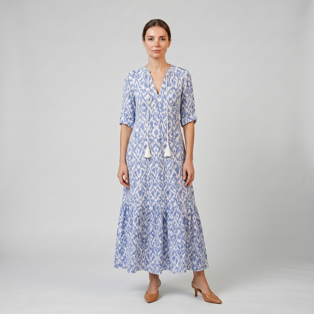 Women's Maxi Dress – Floral V-Neck Summer Style
