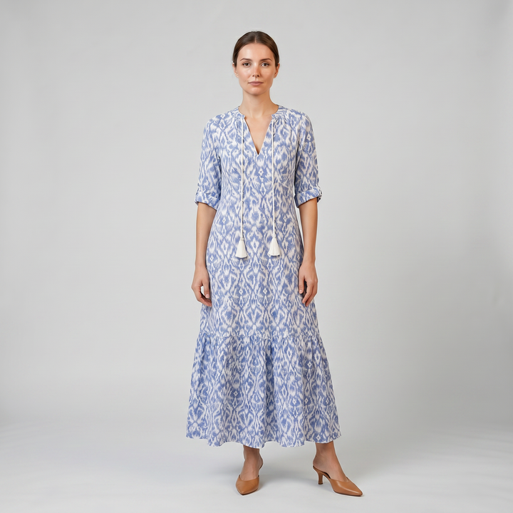 Women's Maxi Dress – Floral V-Neck Summer Style