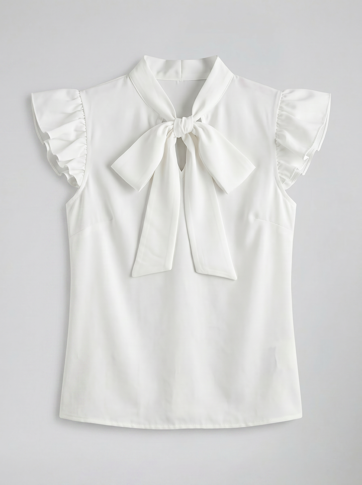 Women's Blouse – Flutter-Sleeve Bow