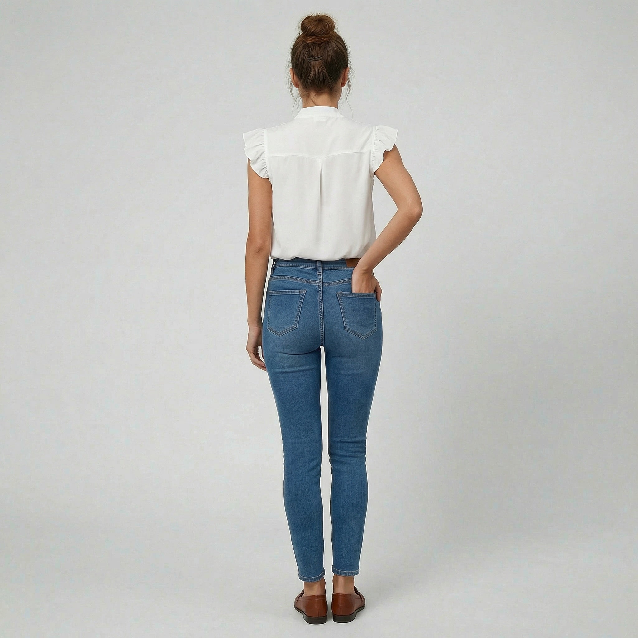 Celestiella - Women’s Flutter-Sleeve Bow Blouse