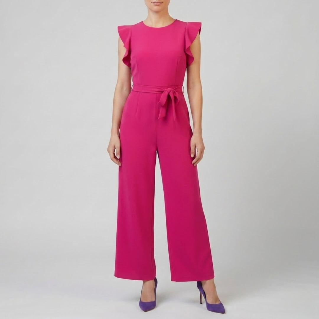 Women's Jumpsuit, Flutter-Sleeve Wide-Leg