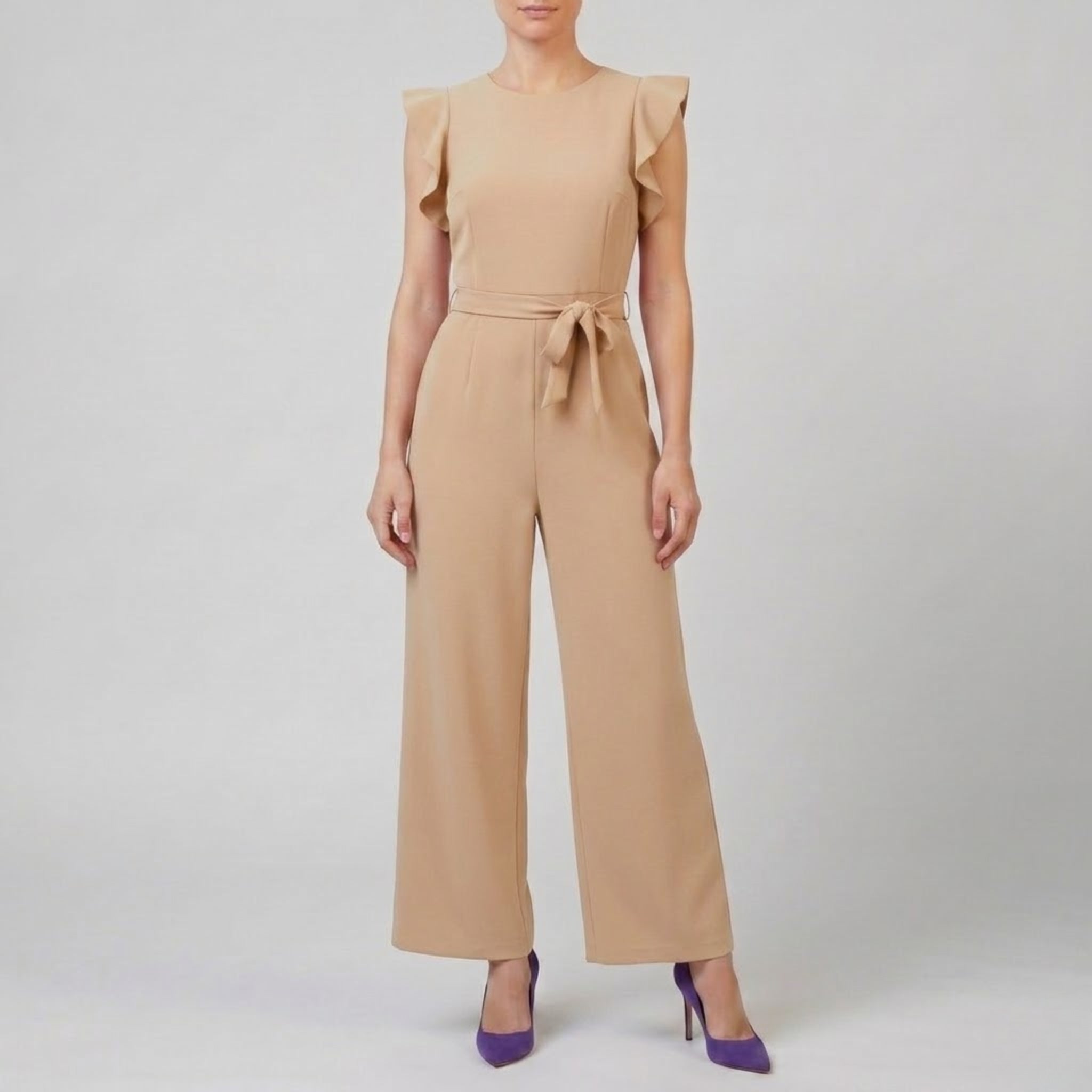 Women’s Flutter-Sleeve Wide-Leg Jumpsuit | Celestiella