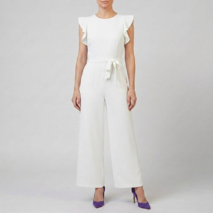 Women's Jumpsuit – Flutter-Sleeve Wide-Leg