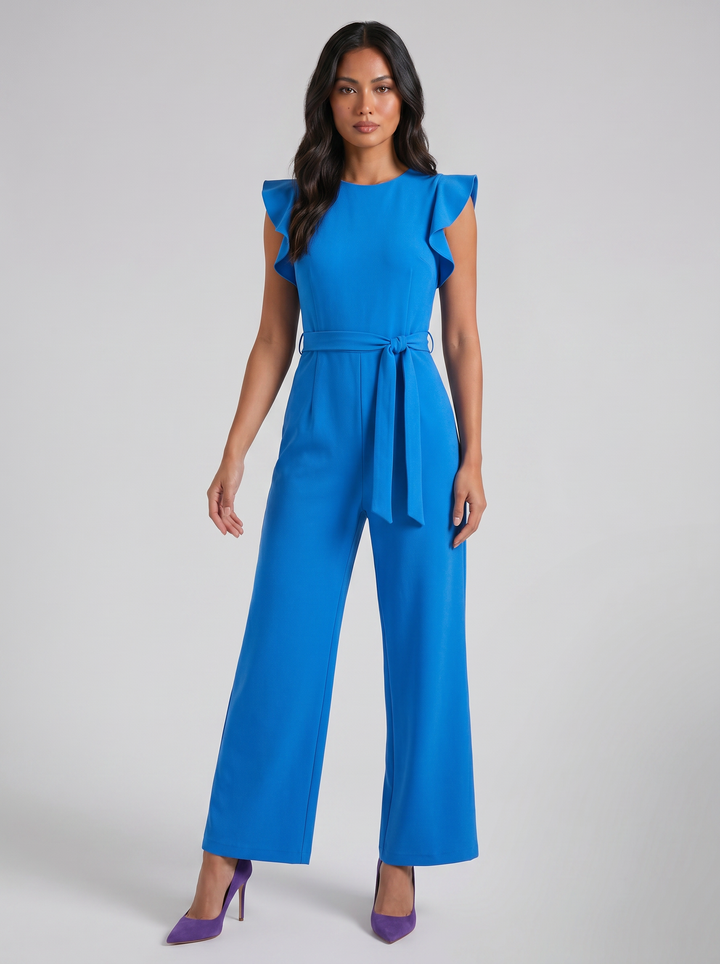 Women's Jumpsuit – Flutter-Sleeve Wide-Leg