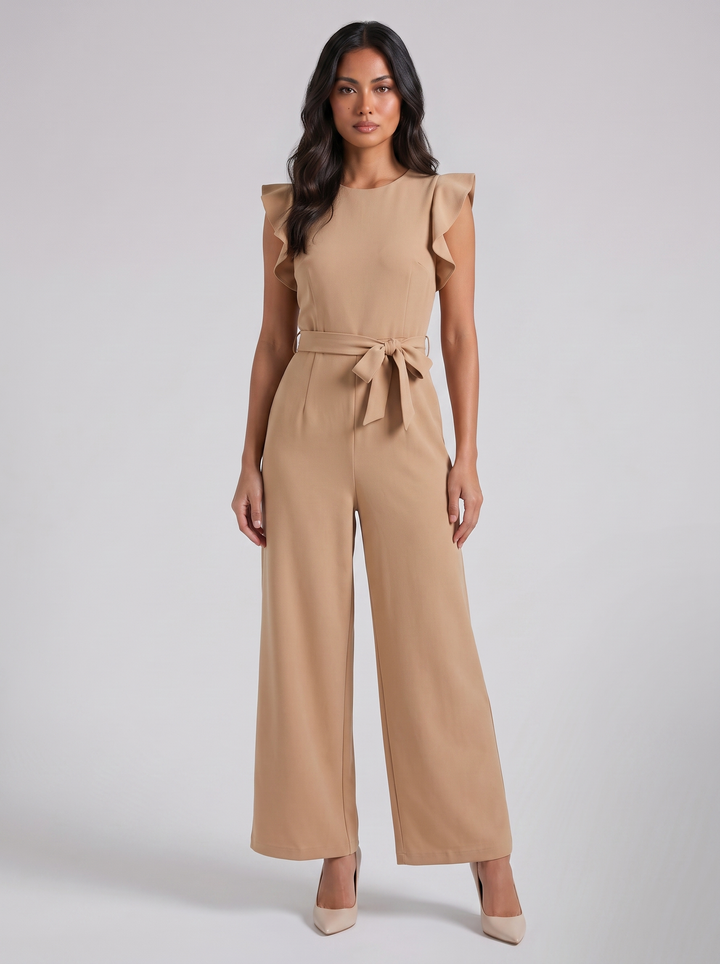 Women's Jumpsuit – Flutter-Sleeve Wide-Leg