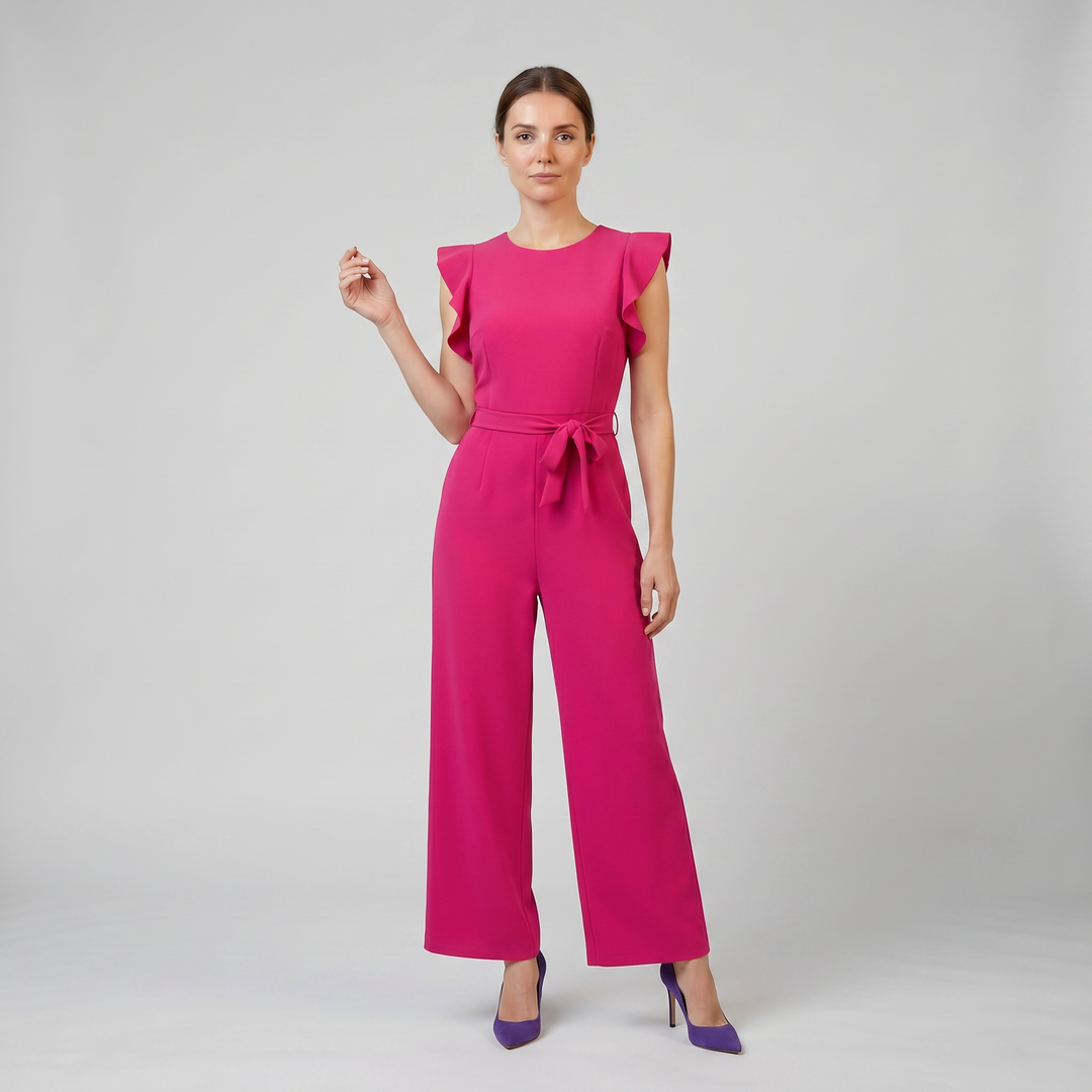 Women's Jumpsuit – Flutter-Sleeve Wide-Leg