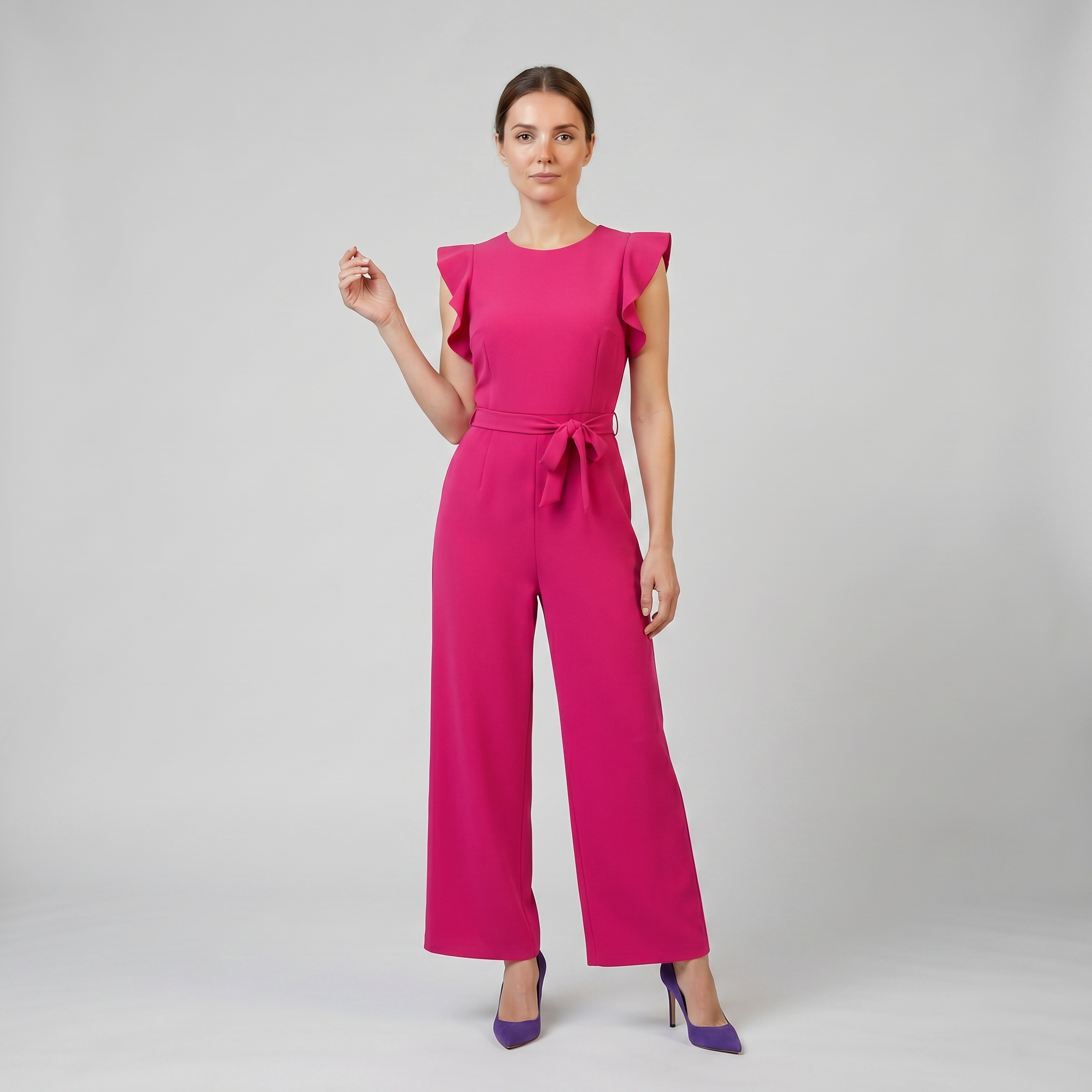 Women’s Flutter-Sleeve Wide-Leg Jumpsuit | Celestiella