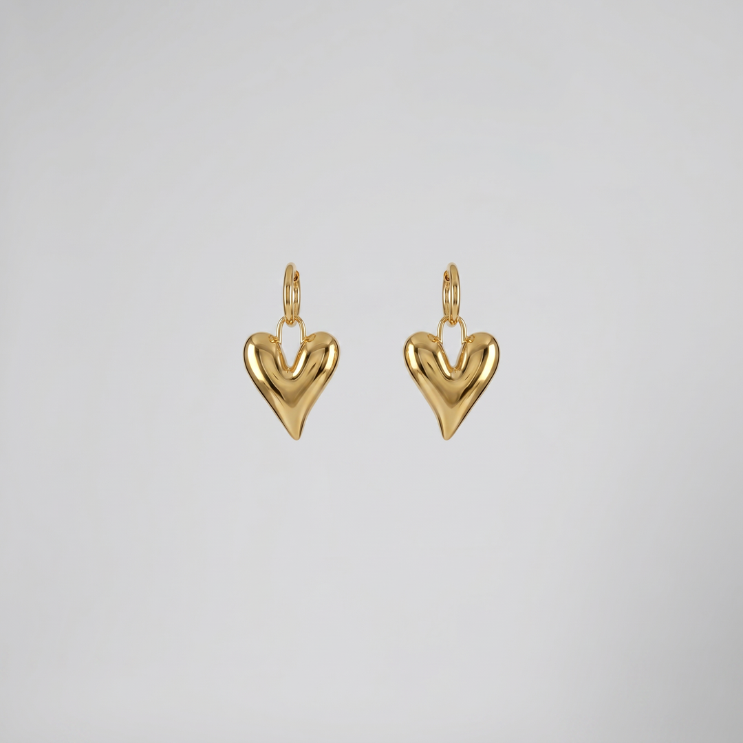 Women’s Gold Heart Earrings | Celestiella