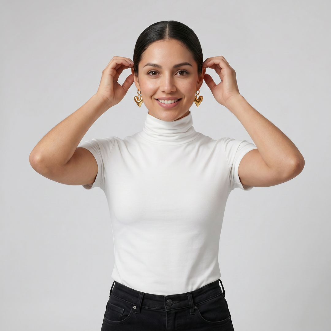 Women’s Gold Heart Earrings | Celestiella