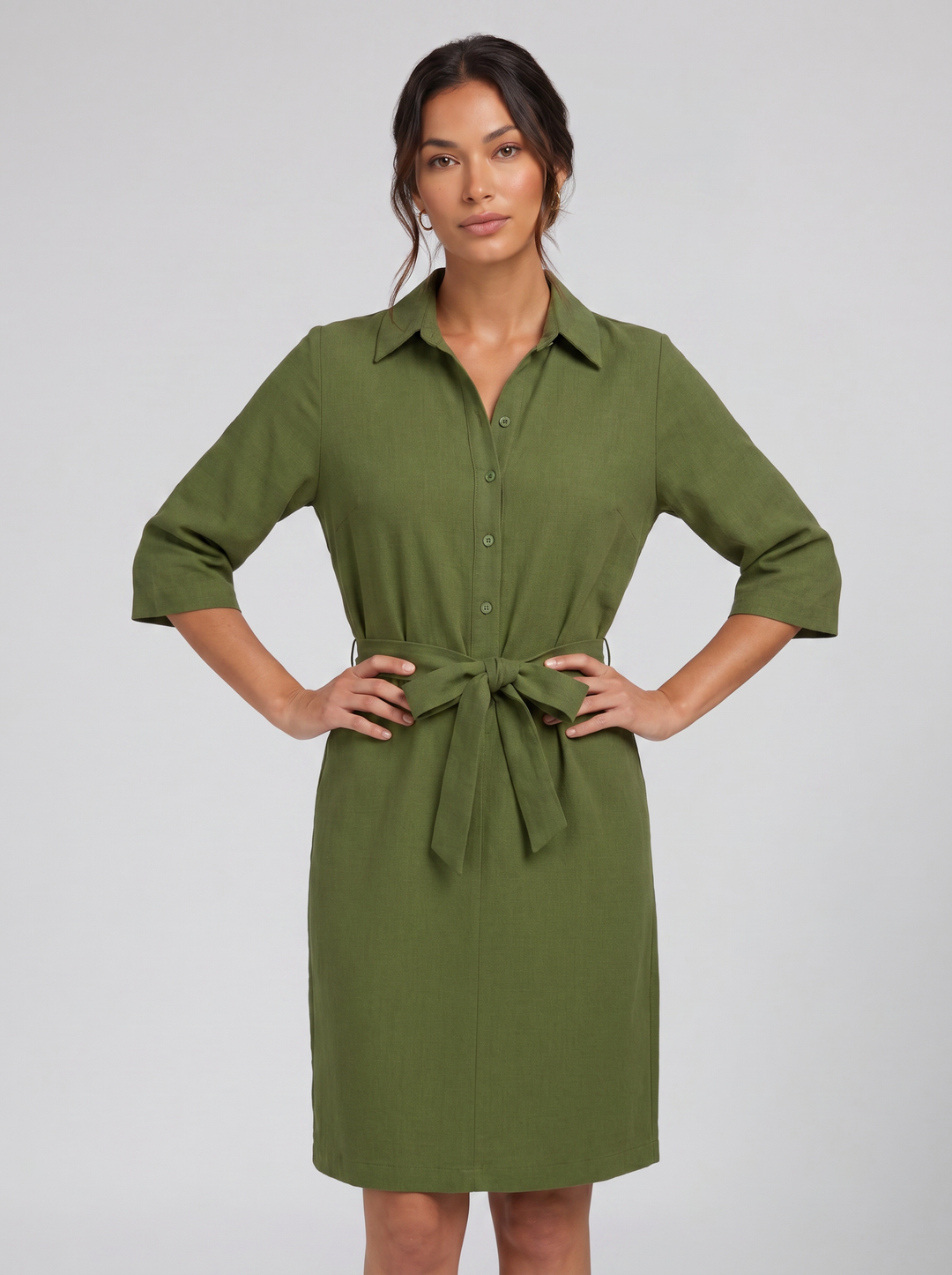 Women's Shirt Dress – Half-Sleeve Relaxed Day Style