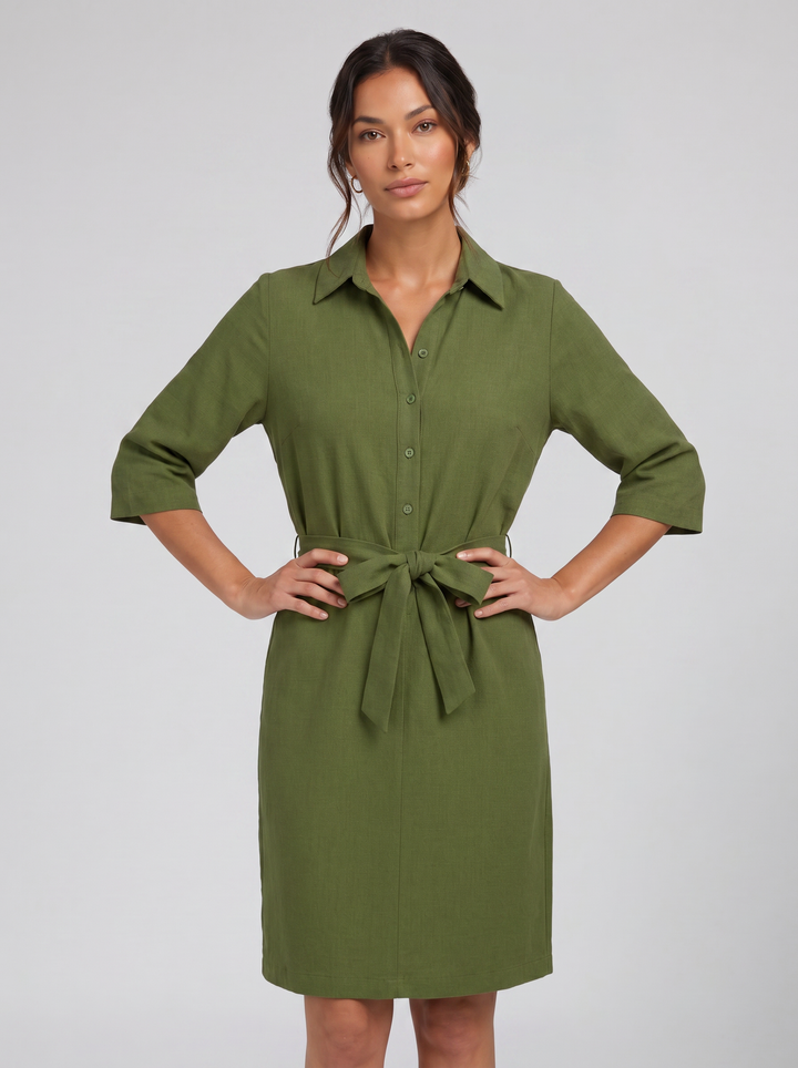 Women's Shirt Dress – Half-Sleeve Relaxed Day Style