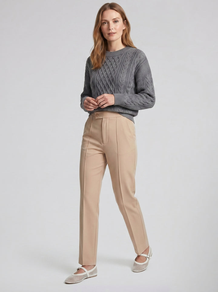 Women's High-Waist Wide-Leg Trousers – Polished Tailored Finish | Celestiella